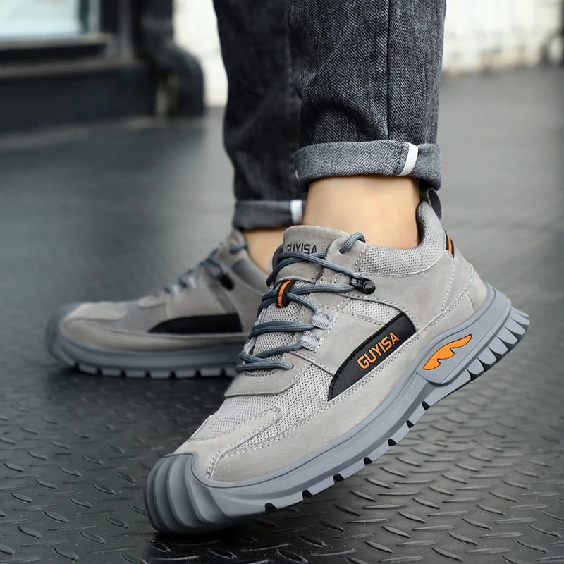 Men\'s Safety Shoes Anti smashing Anti piercing Anti slip Breathable Durable Four Seasons Construction Site Work Protective Shoes