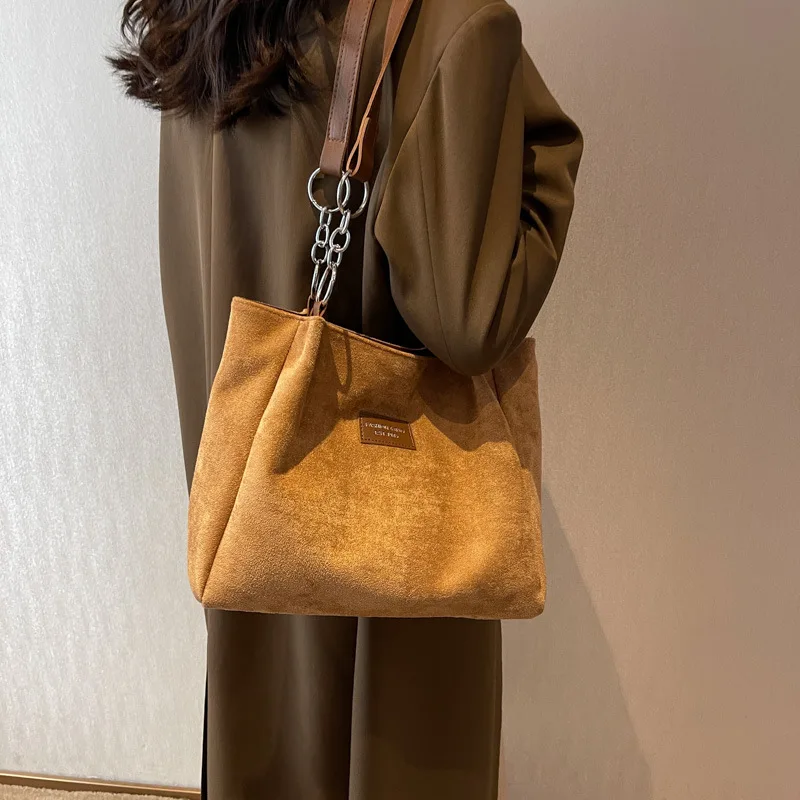 Minimalist Tote Bag Women's Korean Edition 2024 New Spring and Autumn Popular One Shoulder Versatile Large Capacity Bag