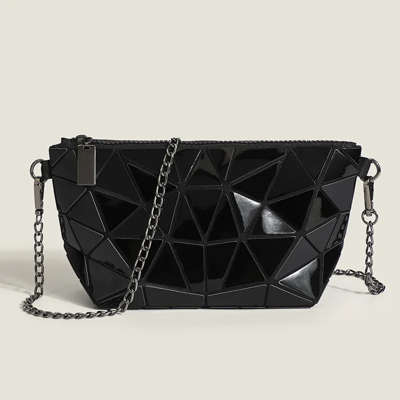 Single Shoulder Tote Bag New Geometric Diamond Grid Luminous Chain Crossbody Handbags For Women High-quality Messenger Luxury