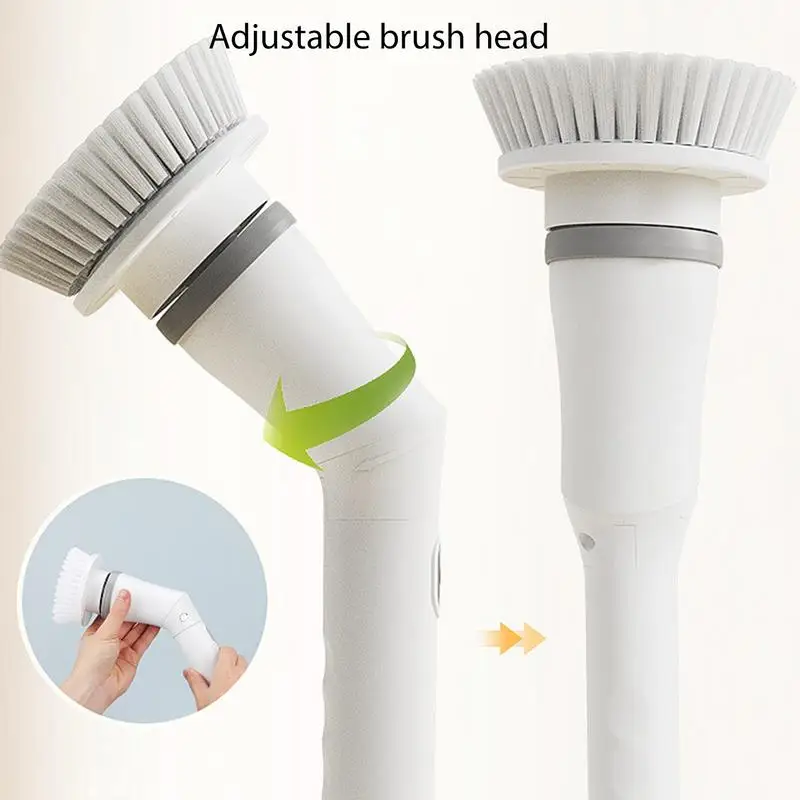 

6 In 1 Cordless rechargeable Scrubber Multipurpose Electric Spin Cleaner with 6 Replacement Brush Heads Rotatable for home clean