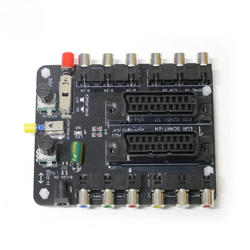 Newest RGBS/SCART European Standard Picture Adjuster Adjustable Screen Conversion PCB With Shell, Adjustable Image Position