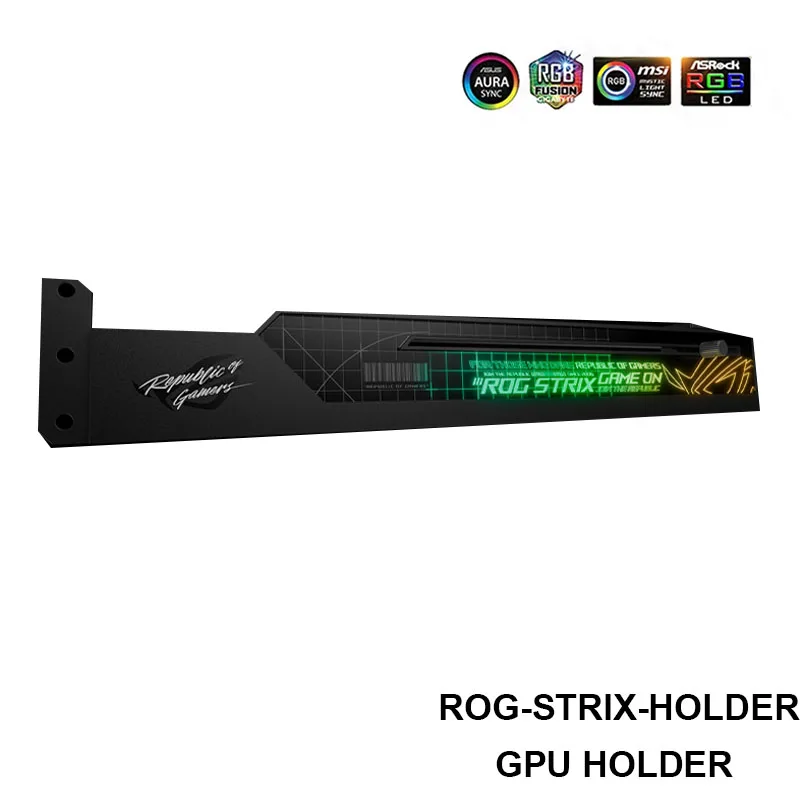 Imagem -06 - Suporte de Placa de Vídeo 3d Rgb Rtx4090 para Asus Rog Strix 4080 4070 Gpu Aura Sync 3090 3080 Suporte Vga Mod Gamer Gabinete Suporte