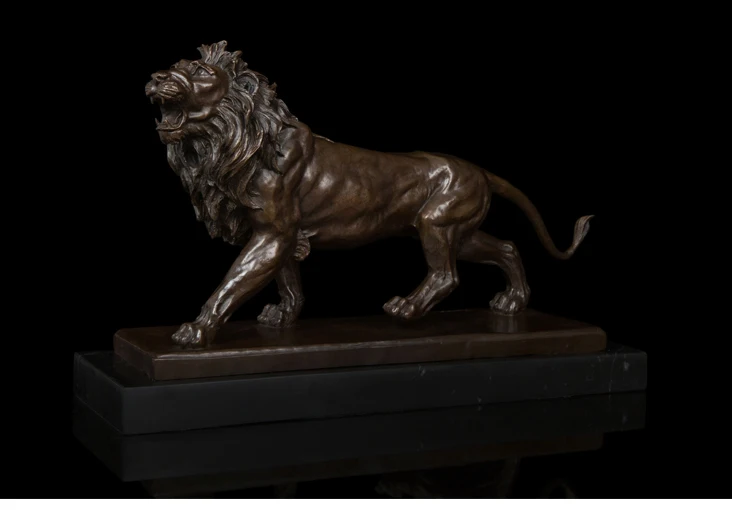 GOOD-TOP COOL -office home LIVING ROOM TOP Decoration--40CM LARGE Wild animal Lion ART FENG SHUI bronze statue sculpture