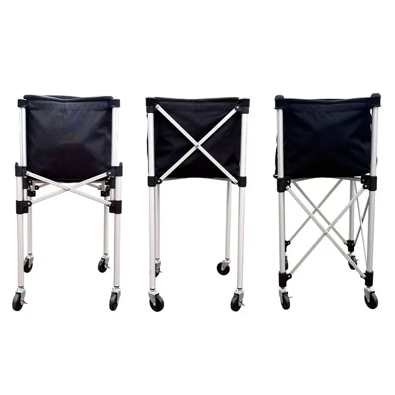 

Customizable Tennis Ball Pick-Up Cart with Universal Wheels Foldable Design for Training Equipment