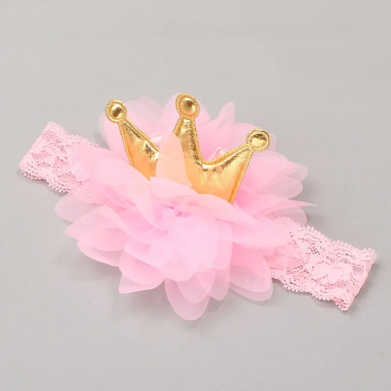 

New Baby Lace Floral Headbands Pompoms Ears Princess Headwraps for Girls Newborn Photography Baby Hair Accessories
