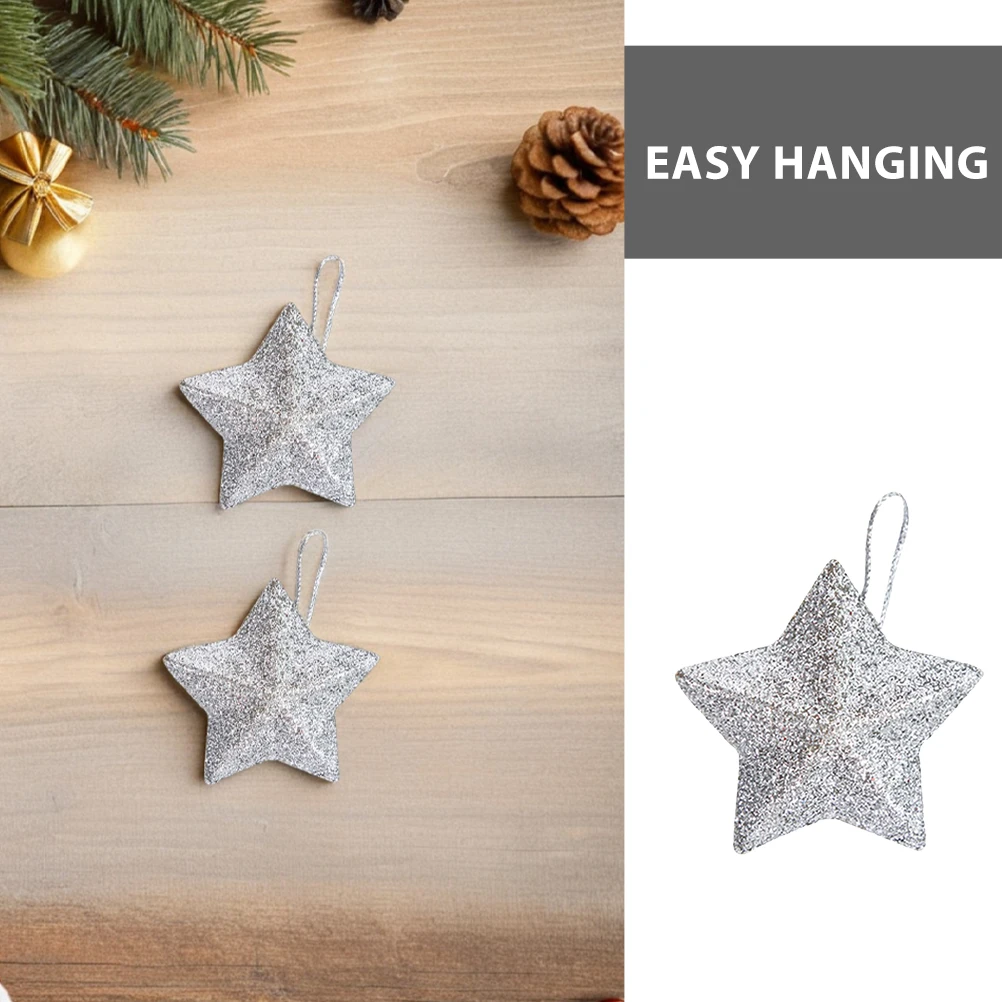 

60pcs Star Hanging Ornaments Christmas Tree Decorations Pendant Glitter Sequin Stars For Parties Festive Decor For Tree Hanging