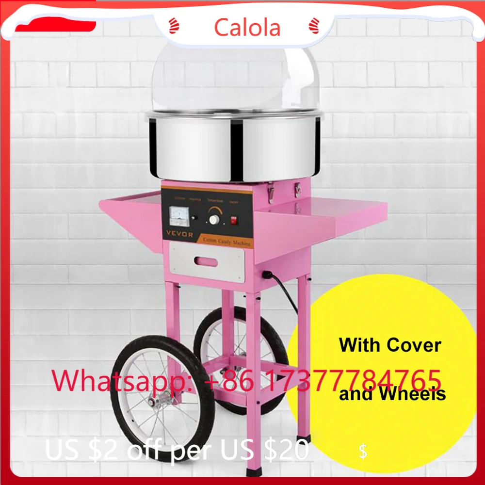 Commercial Cotton Candy Floss Maker, Electric 52cm Diameter Cotton Candy Machine with Cover