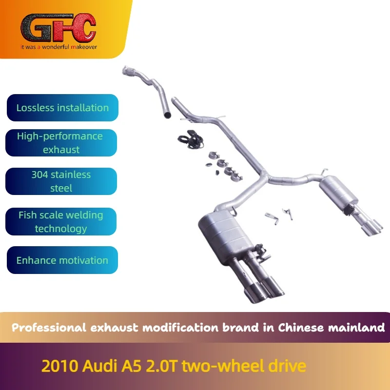 

GFC for the 2010 Audi A5 2.0T two-wheel drive catback full-length high-performance variable valve exhaust with mufflers and tips