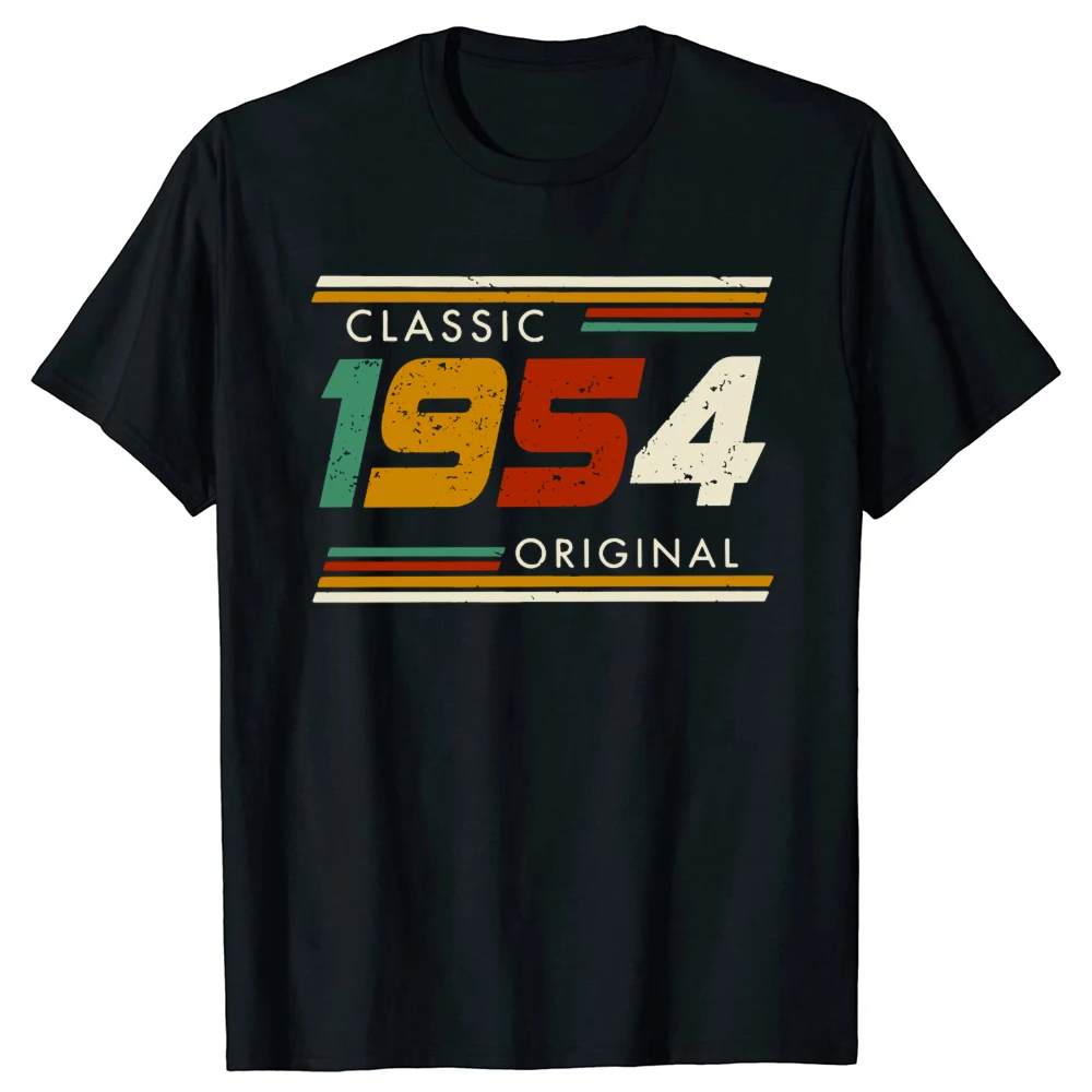 Neues Herren-T-Shirt „Klassiker 1954“ – Original-Geburtstagsgeschenk für 72-Jährige, Oversize, bedruckt, lässig, kurzärmelig, Vintage – Detail 2
