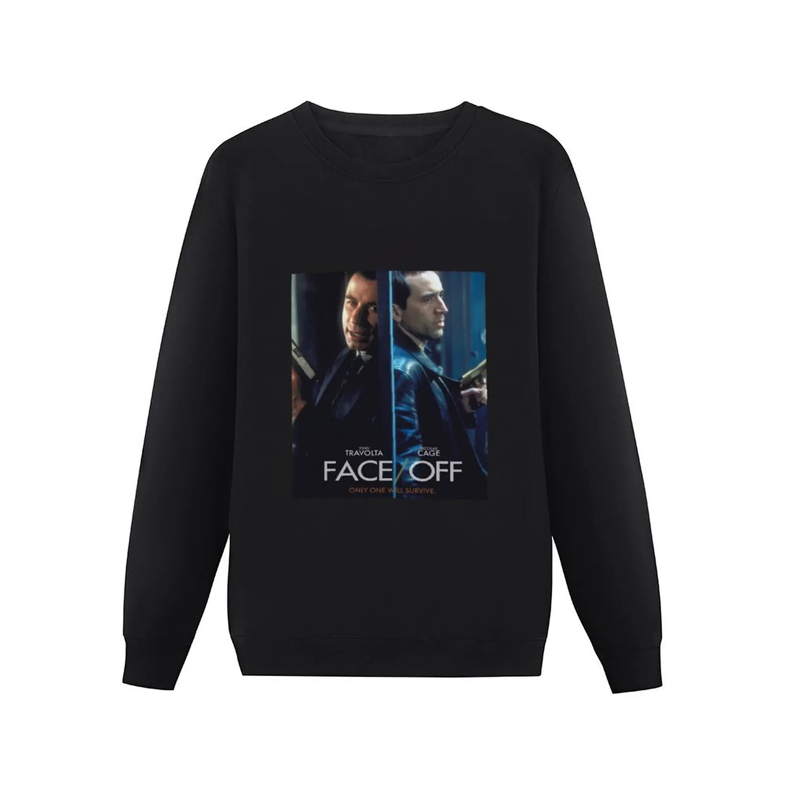 FaceOff John Travolta Nicolas Cage Only one will survive Pullover Hoodie men's clothes blouse men clothes men sweatshirt