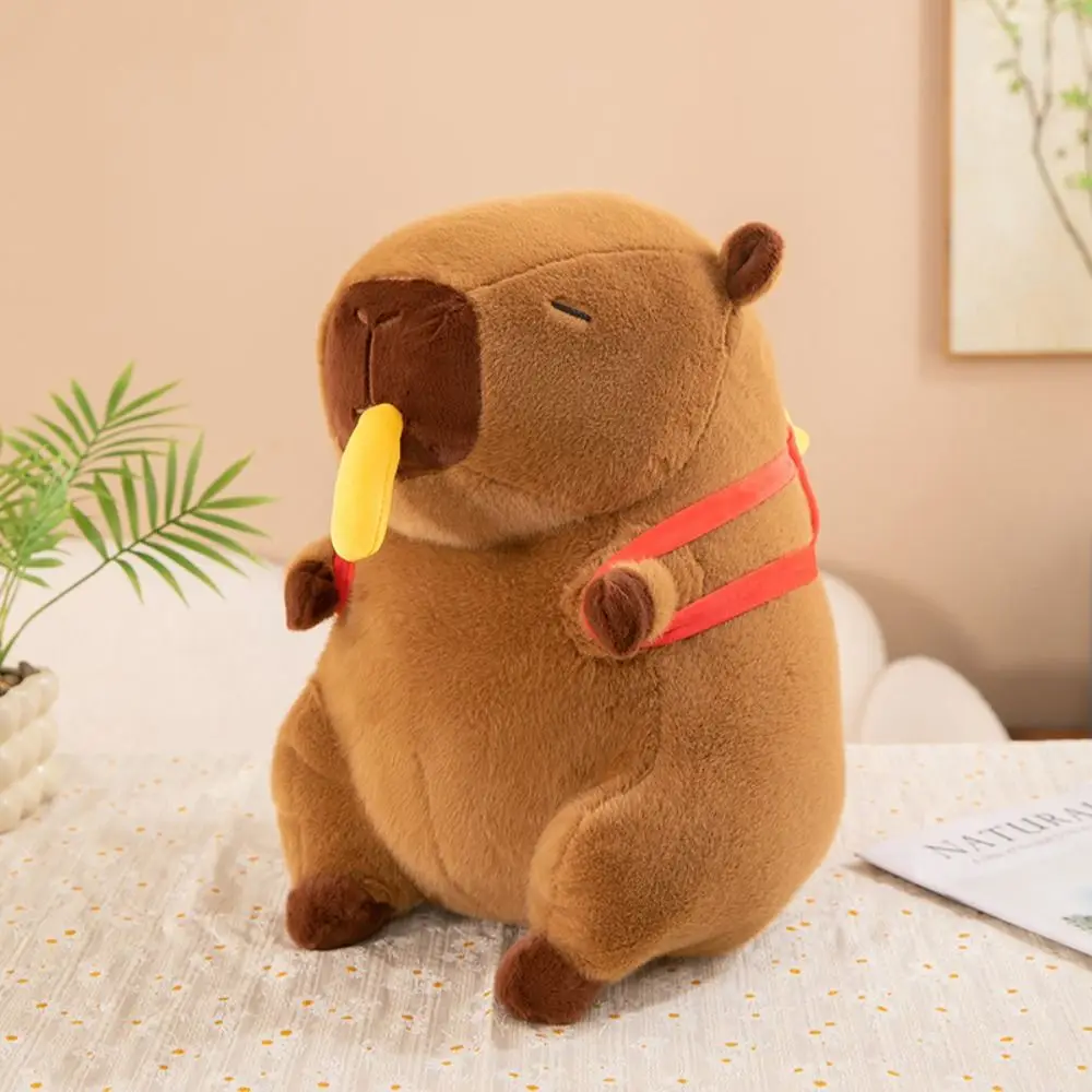 Simulation French Fries Capybara Plush Toy With Stretchable Cute Doll Capibara Anime Fluffty Toy Soft Cloth Doll