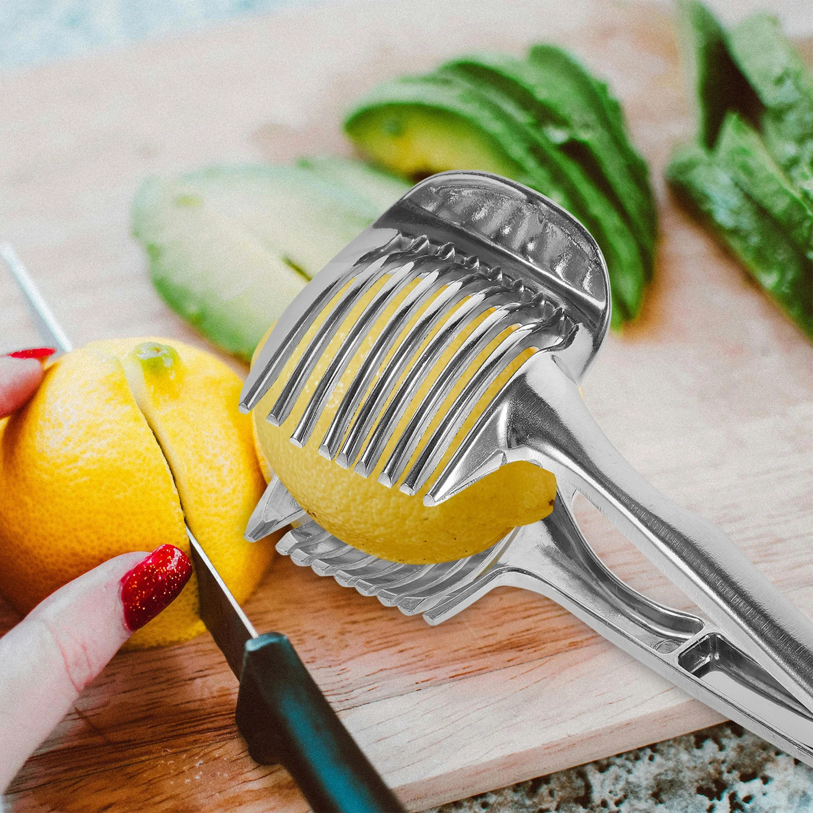 

Banana Slicer Manual Tomato Tong Multipurpose Clamp Vegetable Handheld Fruit Silver Lemon