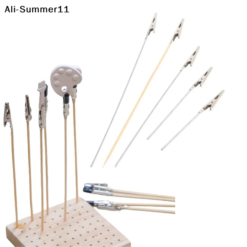 【Sa1】10/20/50Pcs DIY Accessories Wood And Metal Painting Stand Alligator Clip Stick Modeling Tool For Airbrush Model Part