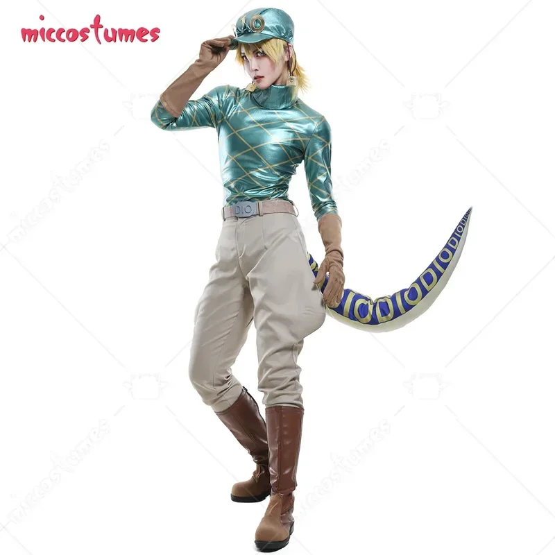 Miccostumes Halloween Anime Full Set Dio Cosplay Costume Full Set With Hat And Dinosaur Tail