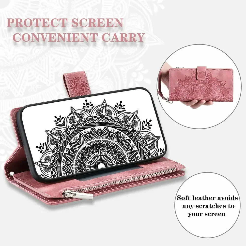 Für Poco F6 X6 X5 Pro X3 NFC 5G Zipper Wallet Fall Crossbody Buch Shell Xiaomi Poco M6 F5 M5 X4 GT C65X3M 6F5 4G Flip-Cover