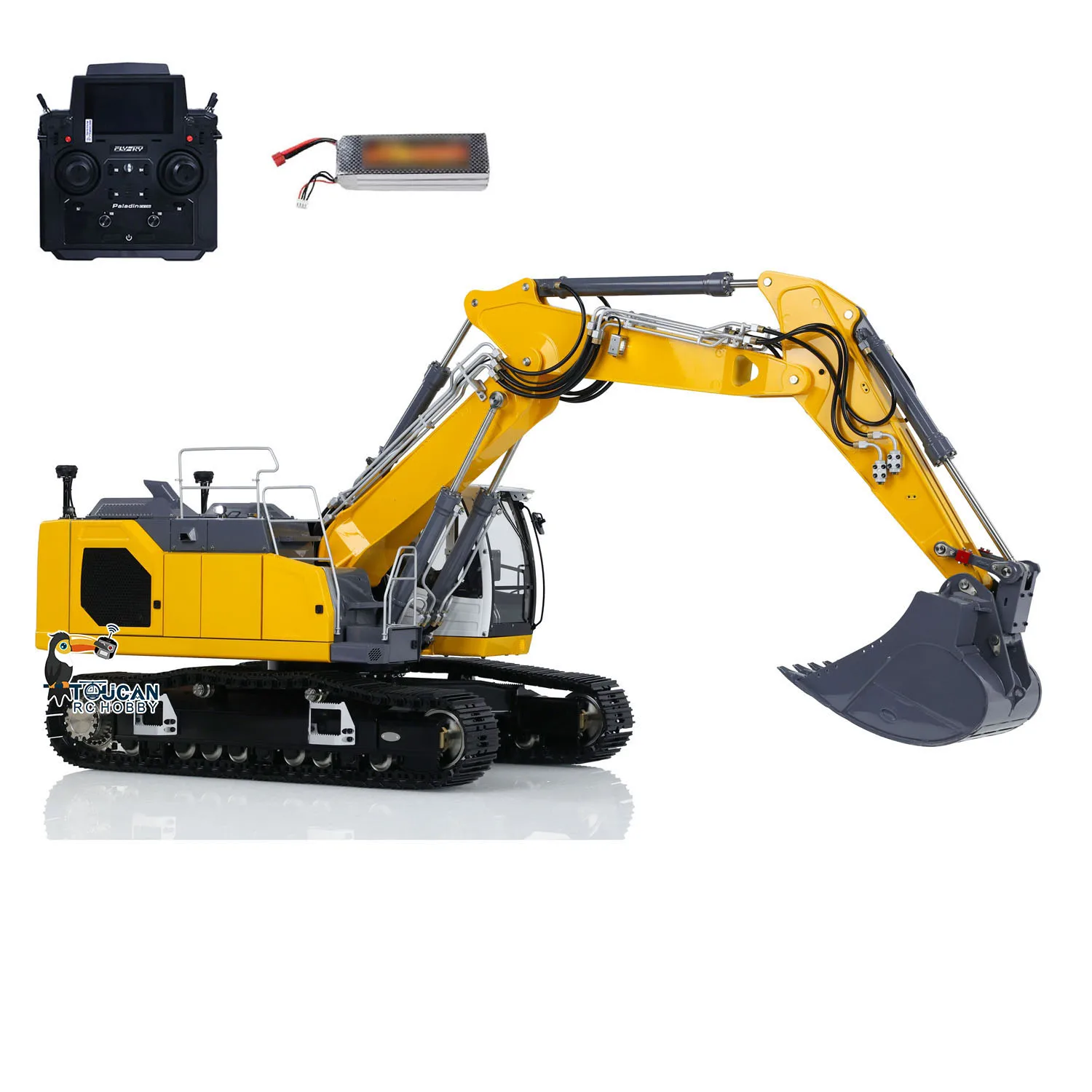 Upgraded 1/14 Scale LESU LR945 RTR RC Hydraulic Excavator 3 Arms Digger Metal Remote Control Construction Vehicles Model Toys