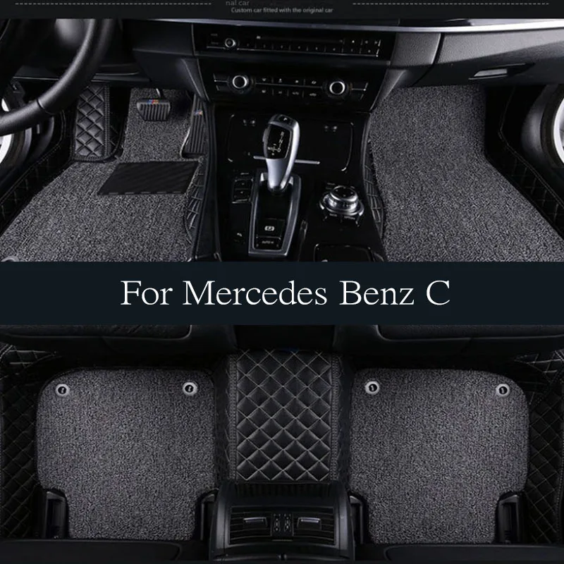 

Car Floor Mats For Mercedes Benz C Class W204 2008~2014 Anti-dirt Pad Accesorios Para Auto Leather Mat Car Accessories Interior