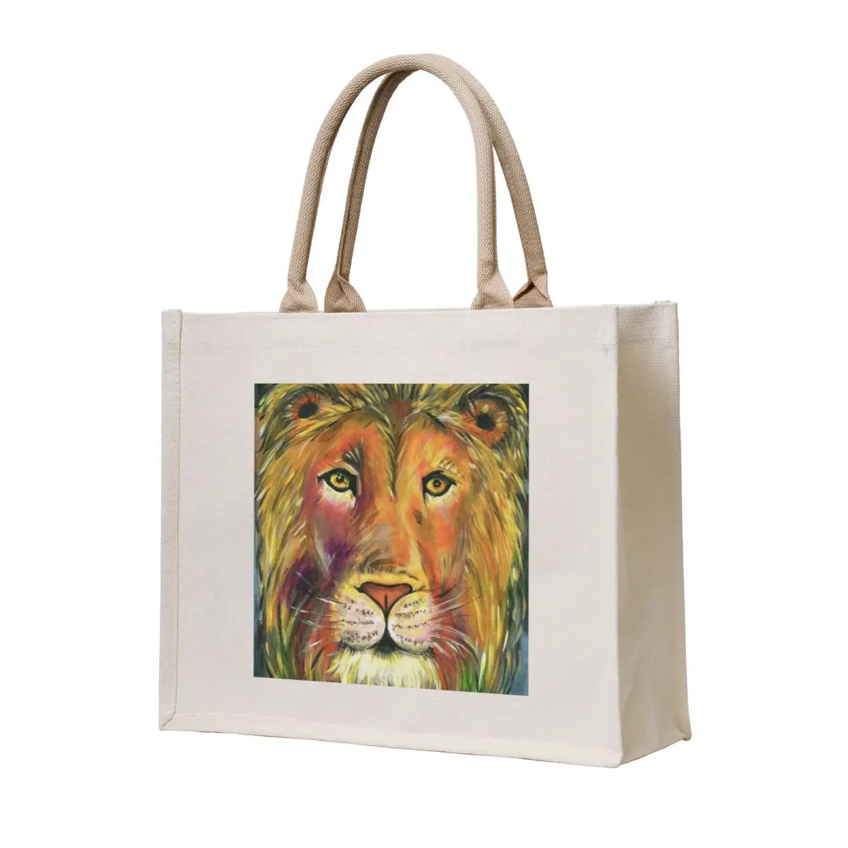 

Illustration of Lion Acrylic Painting create by an Canadian Artist. Tote Bag tote bag canvas woman shopping bag Women's