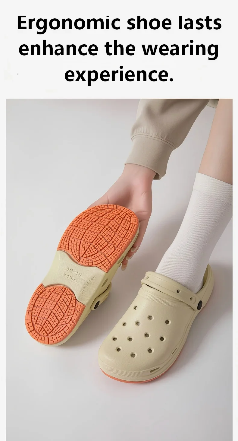 ZUOFU Unisex Klassische Zweifarbige EVA-Clogs, Rutschfeste Leichte Schuhe für Frühling und Sommer, für drinnen und draußen, Strand und Garten – Detail 5