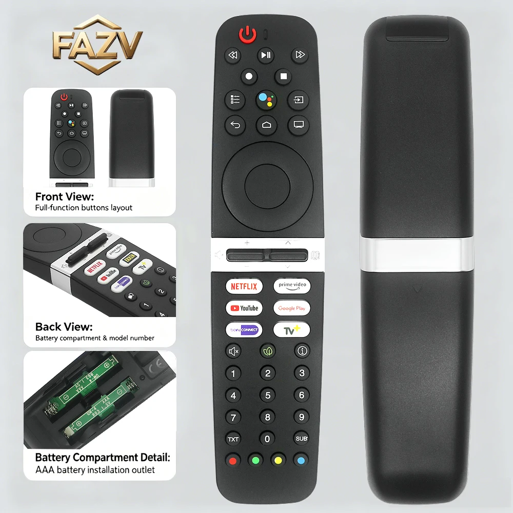FAZV Voice Remote Control for Arcelik Beko Grundig OK-1321 75GHU7505B 4K UHD Smart TV
