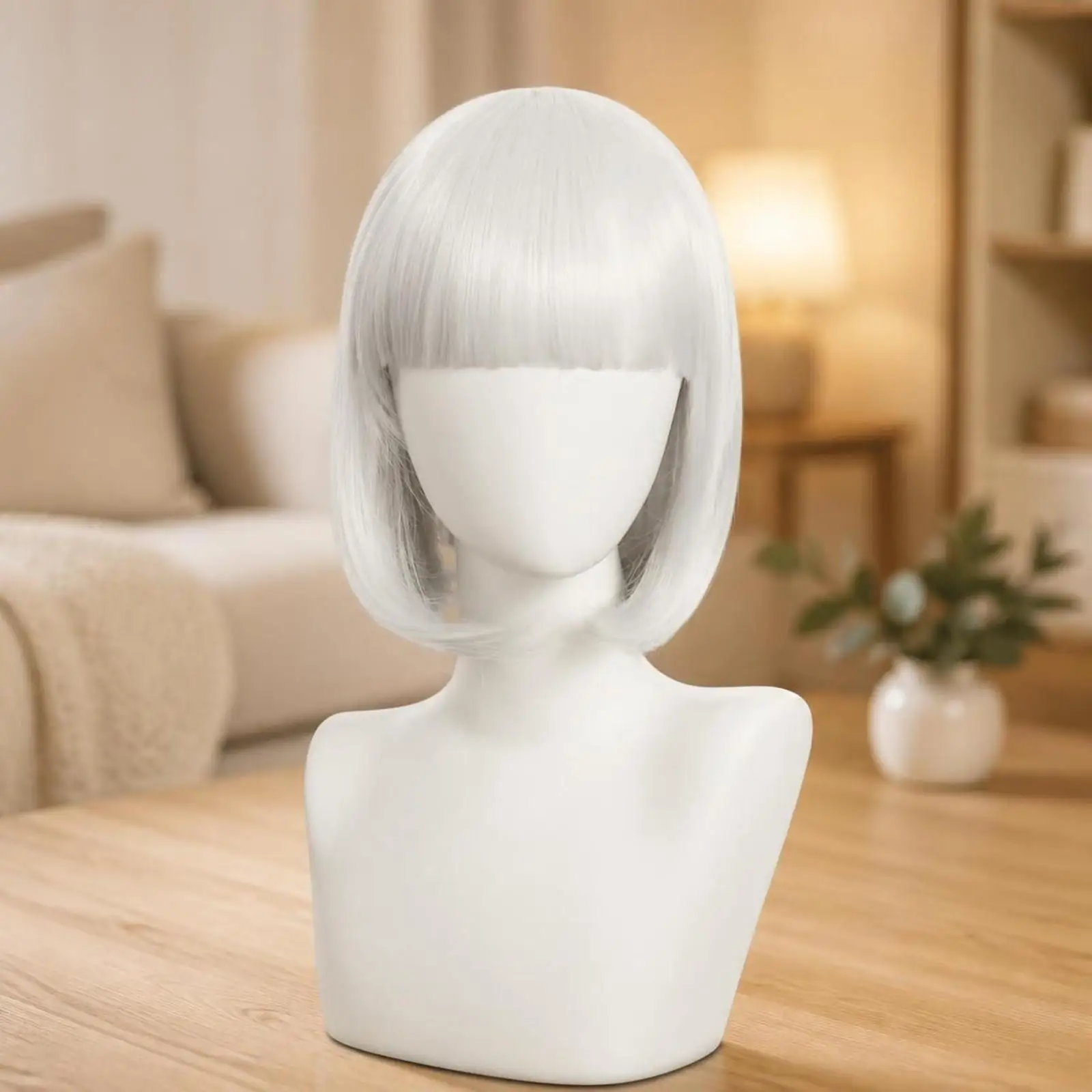 Synthetic Cosplay Wig Short Bob Hairpiece 120g Lightweight Secure Clip for Anime Conventions Costume Parties and Daily Use 3
