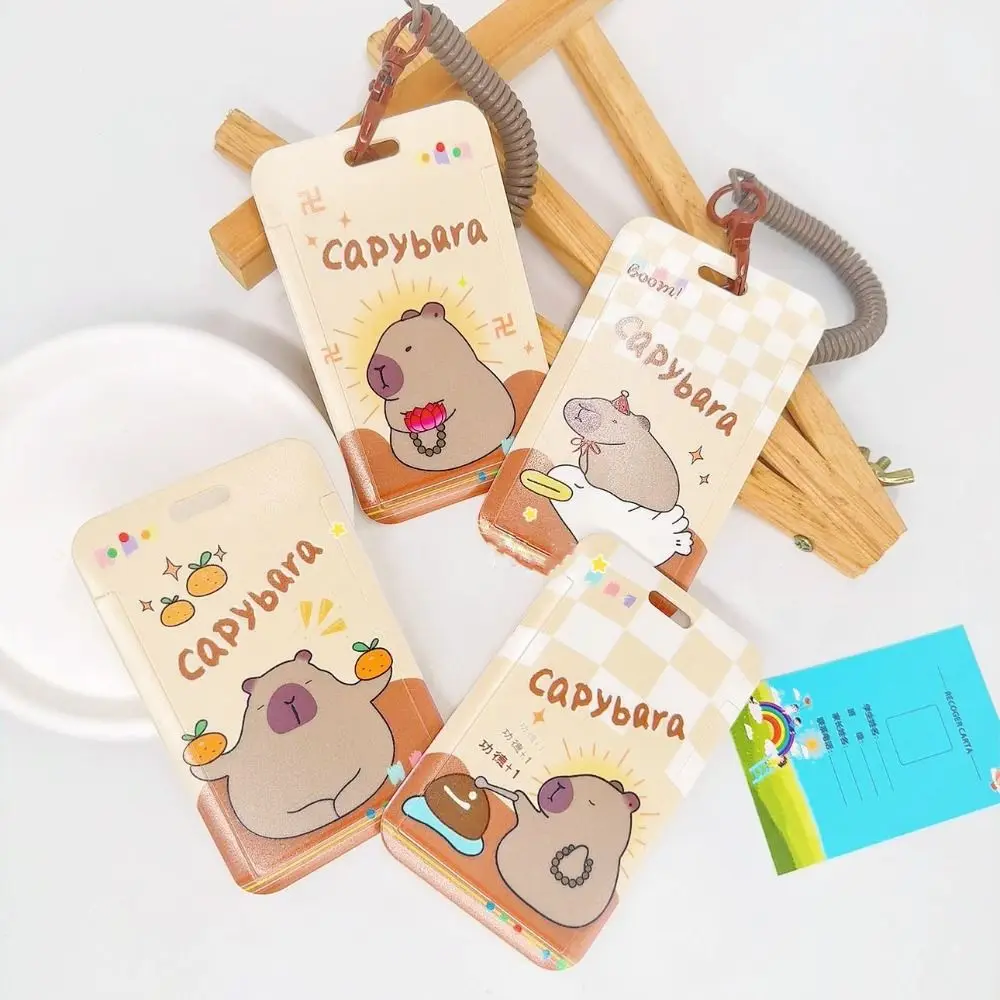 

Creative Capybara Capybara Card Holder Rabbit Dog Cartoon Card Cover Tulip Flower Photo Protective Case Boy