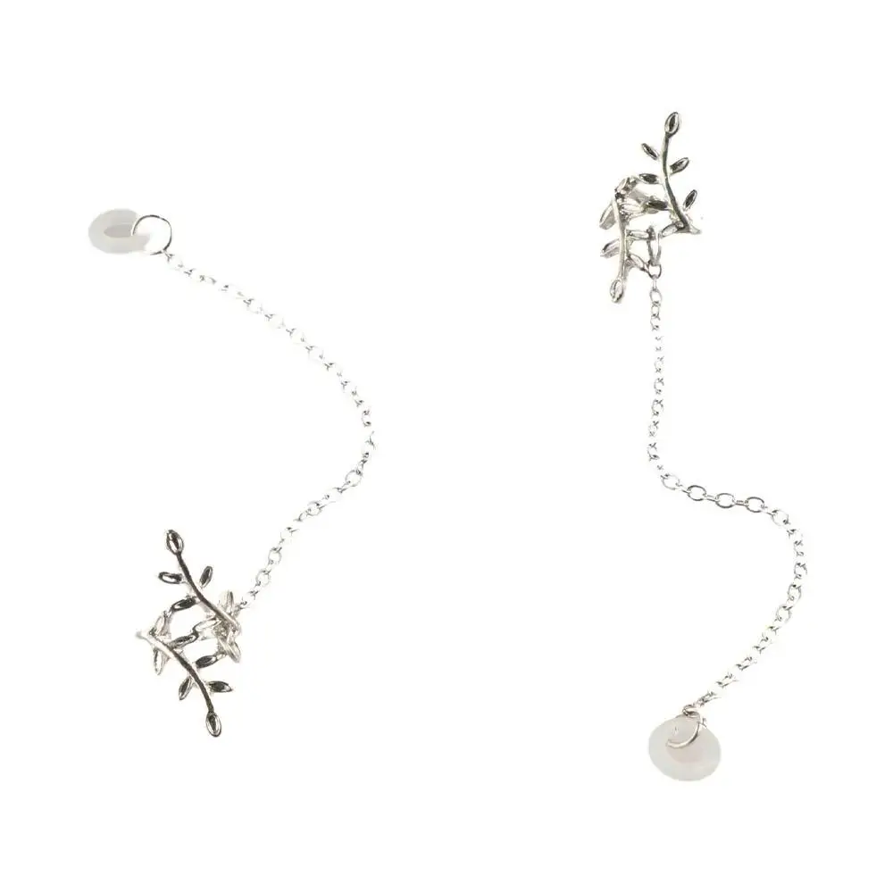 2pcs/pair Leaf Anti-Lost Earphone Clip Hollow Out Ear Clip Earphone Protection Chain Ear Decor Jewelry