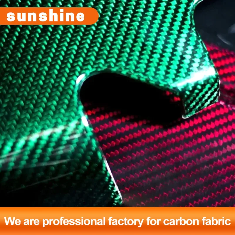 Carbon Aramid Fiber Hybrid Fabric Cloth  Orange Plain Weave 190gsm