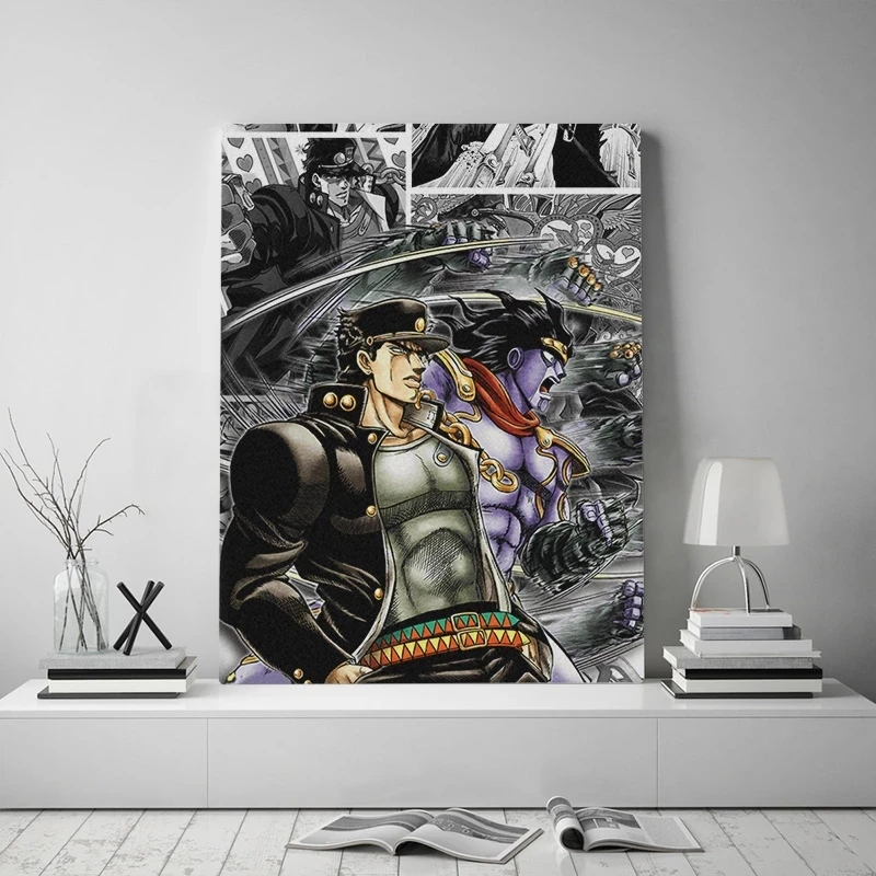 Jojo's Bizarre Adventure Anime Posters Jotaro Kujo/Rohan Kishibe/Giorno Giovanna Canvas Painting Print Room Home Wall Art Dec
