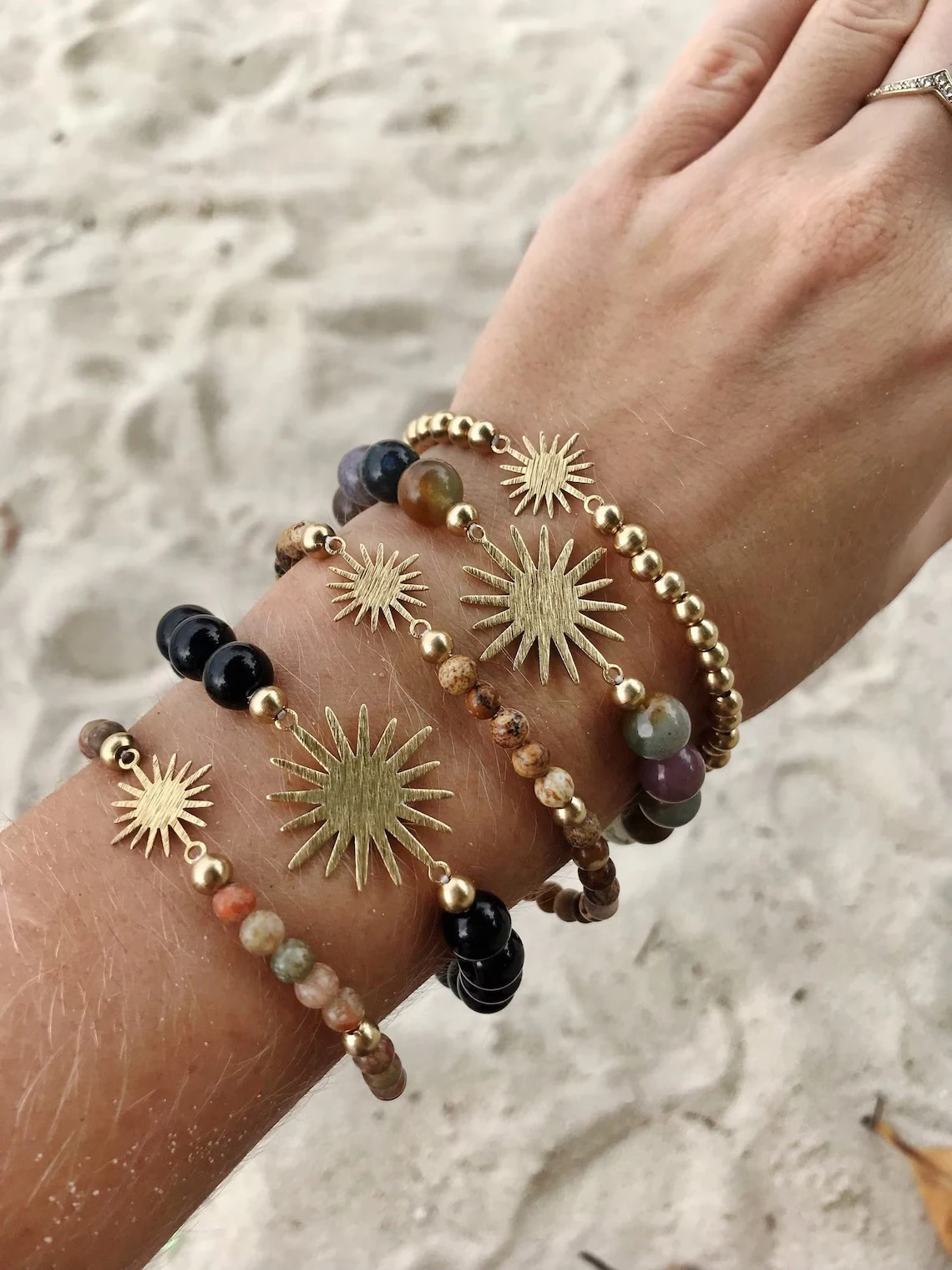 five piece fashion Exquisite sand beach sun sunshine golden colour bracelet woman party gift daily Jewelry holiday