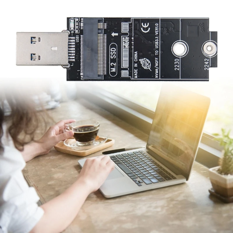 Convertidores M.2 a USB 3.1 tipo C Tarjeta adaptadora M.2 NVMe NGFF SSD 1000 s 2230