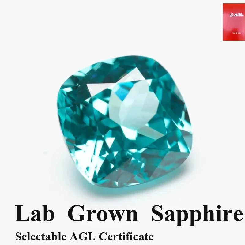 

Lab Grown Paraiba Cushion Cut Charms Gemstones Extremely Shiny Quality DIY Ring Necklace Earrings Main Materials AGL Certificate