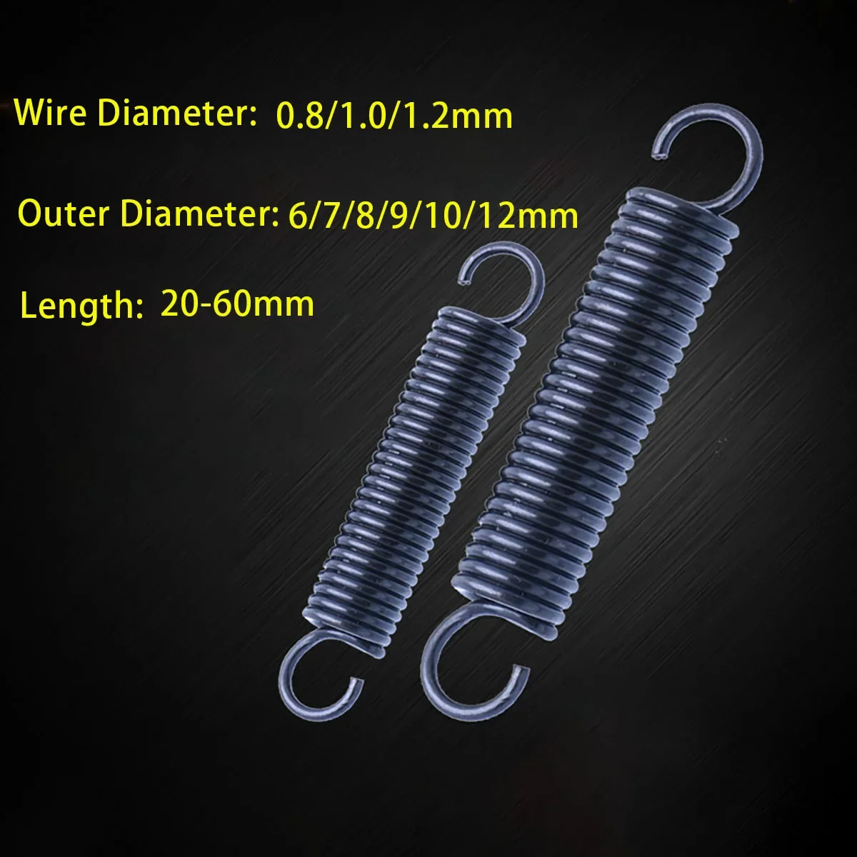 

Spring Steel Small Tension Spring Hardware Accessories Wire Diameter0.8/1/1.2/1.5/2mm Length50-100mm Outer Diameter 6-20mm