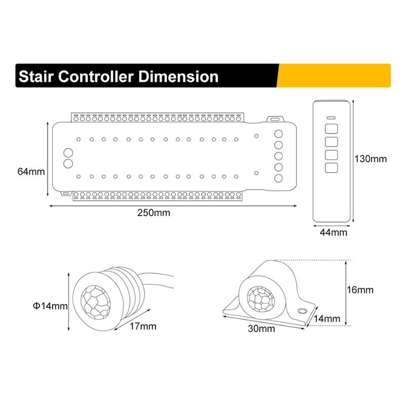 28 Steps Stair Light Controller With Remote- Reactive Lighting - Stair Lighting System - Automatic LED Stair Lighting