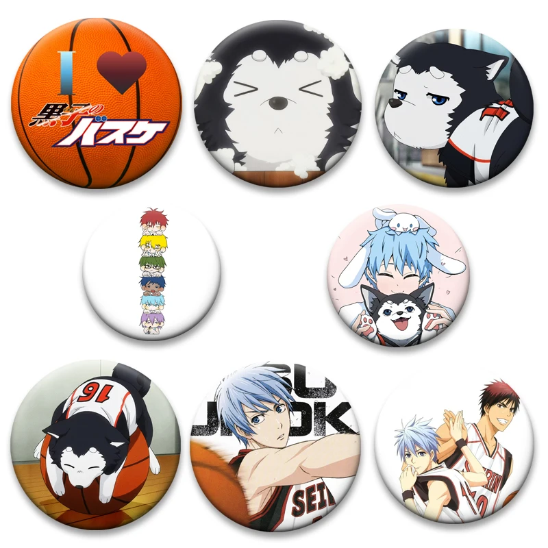 Anime Kuroko's Basketball Brooches Cartoon Tinplate Badge Kagami Taiga Kuroko Tetsuya Cartoon Pins Backpacks Ornament Accessorys