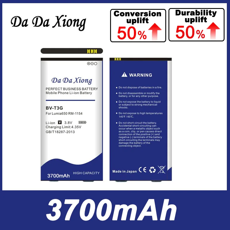 

DaDaXiong 3700mAh BV-T3G BVT3G литий-ионный аккумулятор для телефона Nokia Microsoft Lumia 650 RM-1154