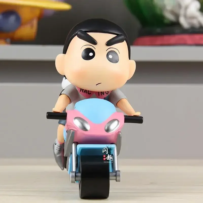 Anime crayon shin-chan figuras brinquedos shin chan boneca pneu móvel figura de ação mangá estatueta gk estátua modelo presente para crianças