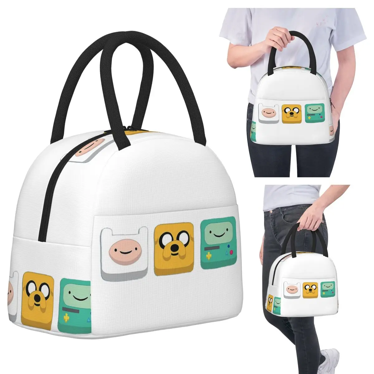 حقيبة غداء معزولة من جيك، فين آند بي إم او للنساء والأطفال، صناديق طعام محمولة، حقيبة غداء حرارية #6