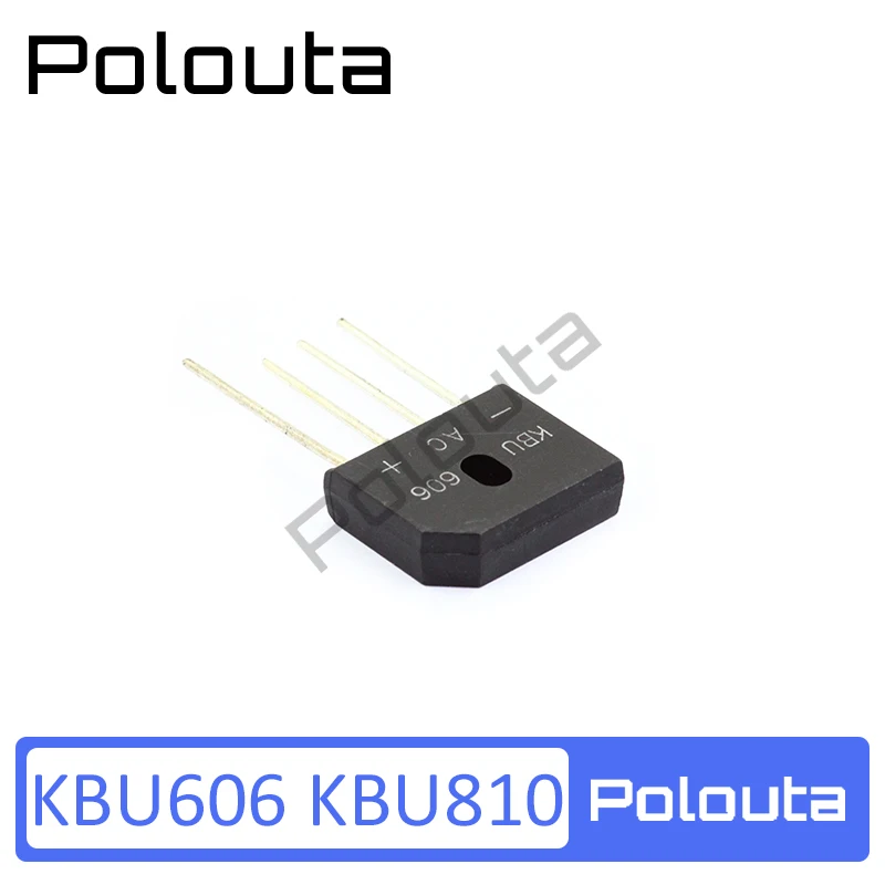 10 Pcs/lot Polouta Kbu810 Kbu606 Bridge Single-Phase Rectifier Bridge Direct Plug Flat Rectifier Simistor Thyristor Sockets Gold