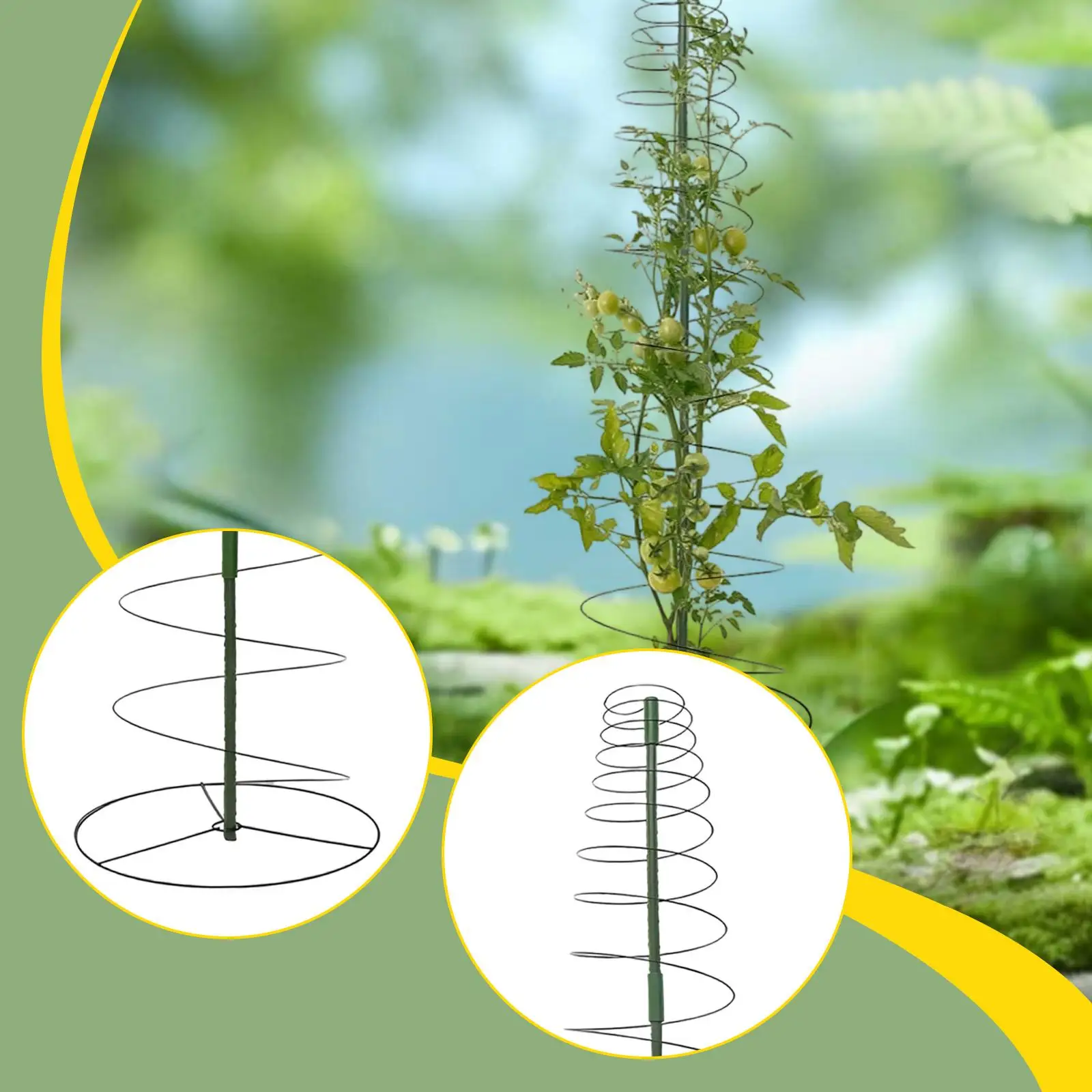 Metal Garden Climbing Plant Support Spiral Frame Trellis Stand Adjustable Height for Greenery and Outdoor Garden Protection