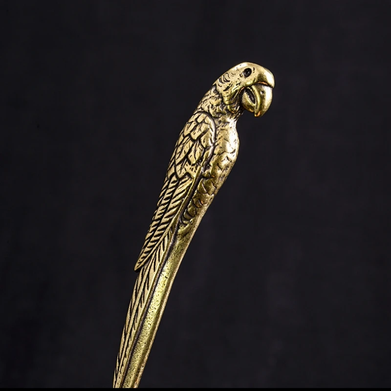 

Solid Pure Copper Handmade Parrot Tea Knife Kung Fu Set Accessories