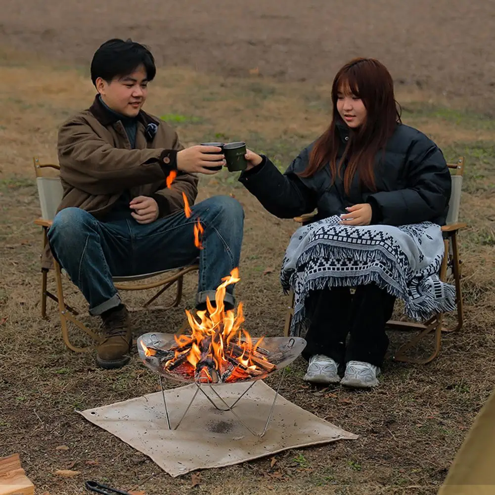 

Portable Outdoor Fire Pit Stove Super-light Grill Stainless Steel Foldable Mesh Fire Pits Fireplace For Camping Patio