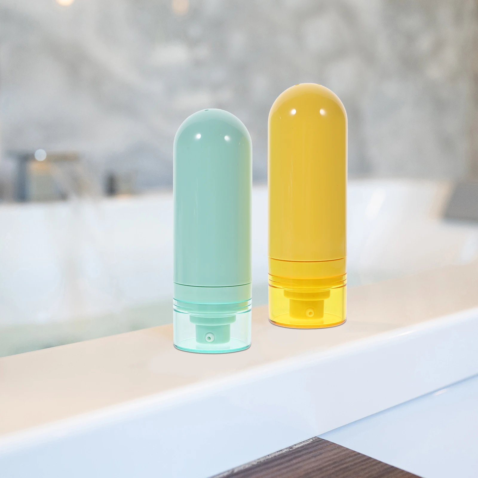 

2 Pcs Travel Bottles Reusable ABS Lotion Dispenser Shampoo Toiletries Portable Leak Proof Small Sub Packing Containers