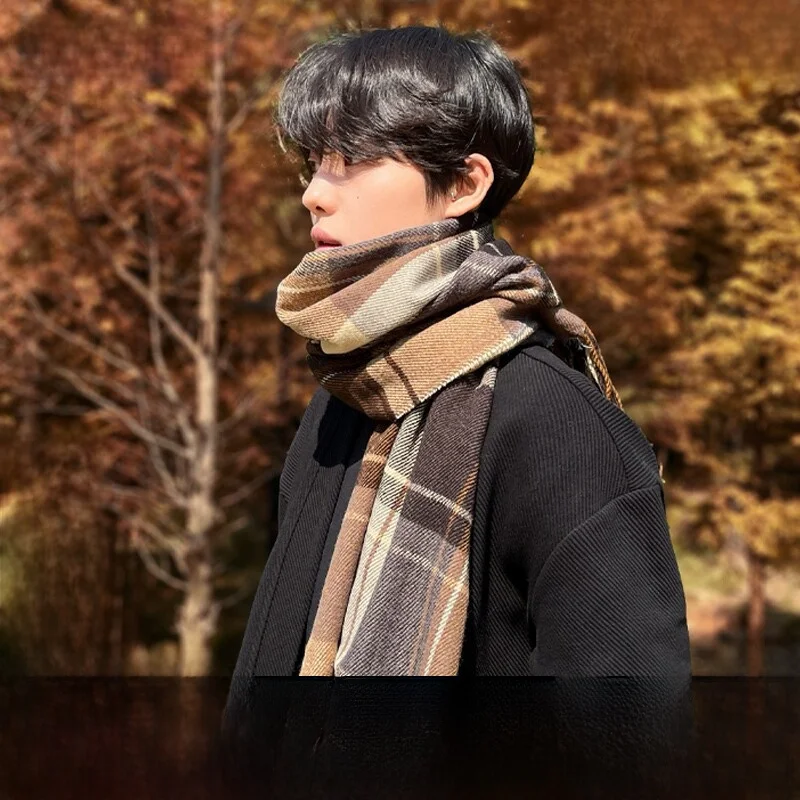 Echarpe-tricotee-viney-pour-homme-collection-hiver-2026-motif-ecossais-chaude-et-polyvalente-protection-du-cou-en-laine-cagoule-haut-de-gamme-unisexe-et-tendance