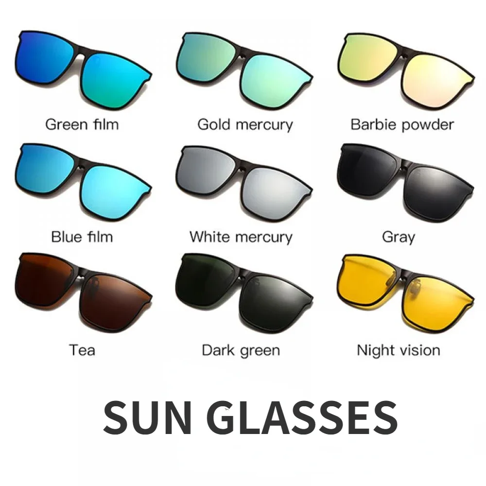 Polarized Sunglasses Car Driver Glasses Night Vision Glasses Anti Glare Vintage Clip on Glasses Men Color Changing Sun Glasses