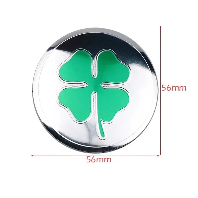 4PCS 56MM Four Leaf Clover Emblem Car Wheel Center Hub Cap Stickers Auto Rim Cover Badge For HONDA TOYOTA  AUDI BMW KIA TESLA