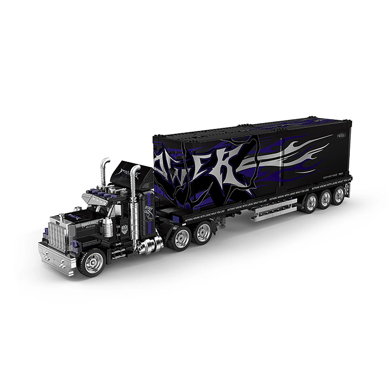 PB8829 Brinquedo de blocos de construção de caminhão contêiner de grande equipamento estilo retrô - modelo de construção de mais de 1500 peças para adultos e crianças