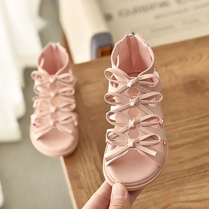 Size 21-36 Kids Sandals For Girl Summer Outdoor Beach Shoes Girls Gladiator Sandals Small Cute Bowknot Baby Toddler Girl Sandals