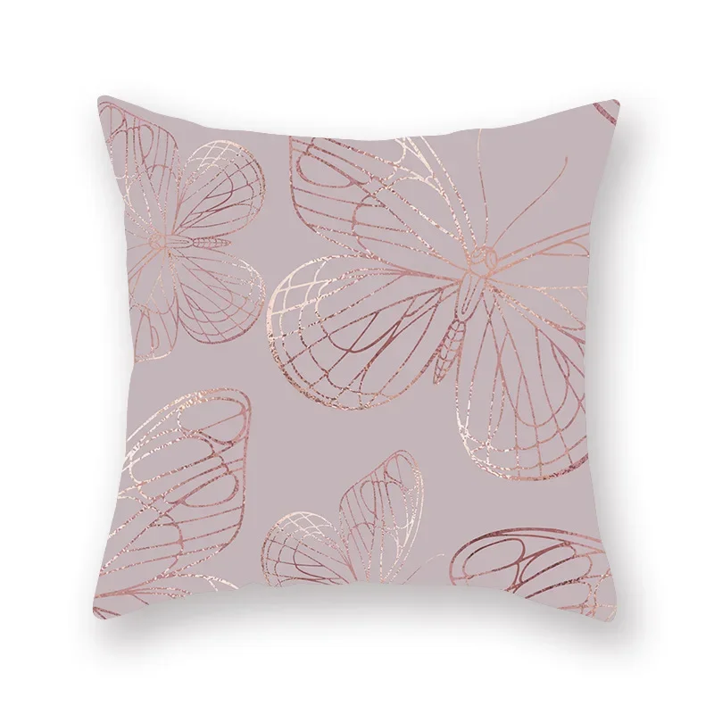 Rose Gold Abstract Printing Throw Pillow Cover Living Room Sofa Office Car Seat Lumbar Cushion   Home Decoration