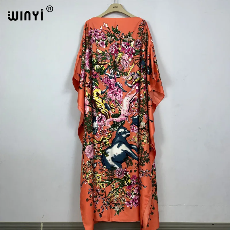 

WINYI new high quality beach dress Summer Print Elegant africa clothing beach outfits for women evening dress party muslim dress